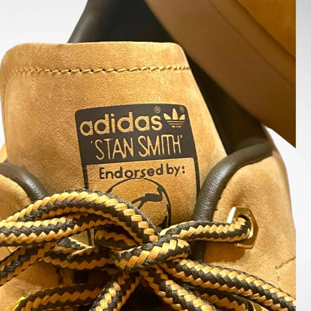 Adidas Stan Smith WP Leather Trainers US Men Sz 14 Suede Wheat Brown